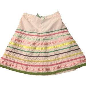 Mini Boden pastel Rainbow Ribbon skirt size 9-10